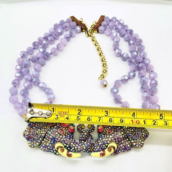 Heidi Daus Double Vision Crystal Beaded Elephant Necklace NWOT - Picture 10 of 13